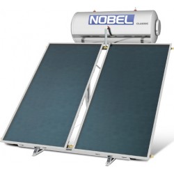Ηλιακός θερμοσίφωνας NOBEL Classic 200lt/4τμ - Inox - Επιλεκτικός - Τριπλής Ενέργειας - Βάση Ταράτσας